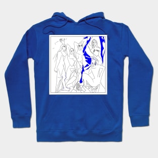 Les Demoiselles d'Avignon Line Art 2 inspired by the original painting Hoodie